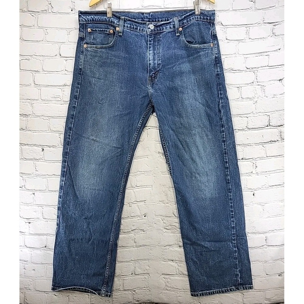 Levis 569 Jeans Mens Sz W36 L32 Classic Blue Denim Relaxed Fit Flaw
